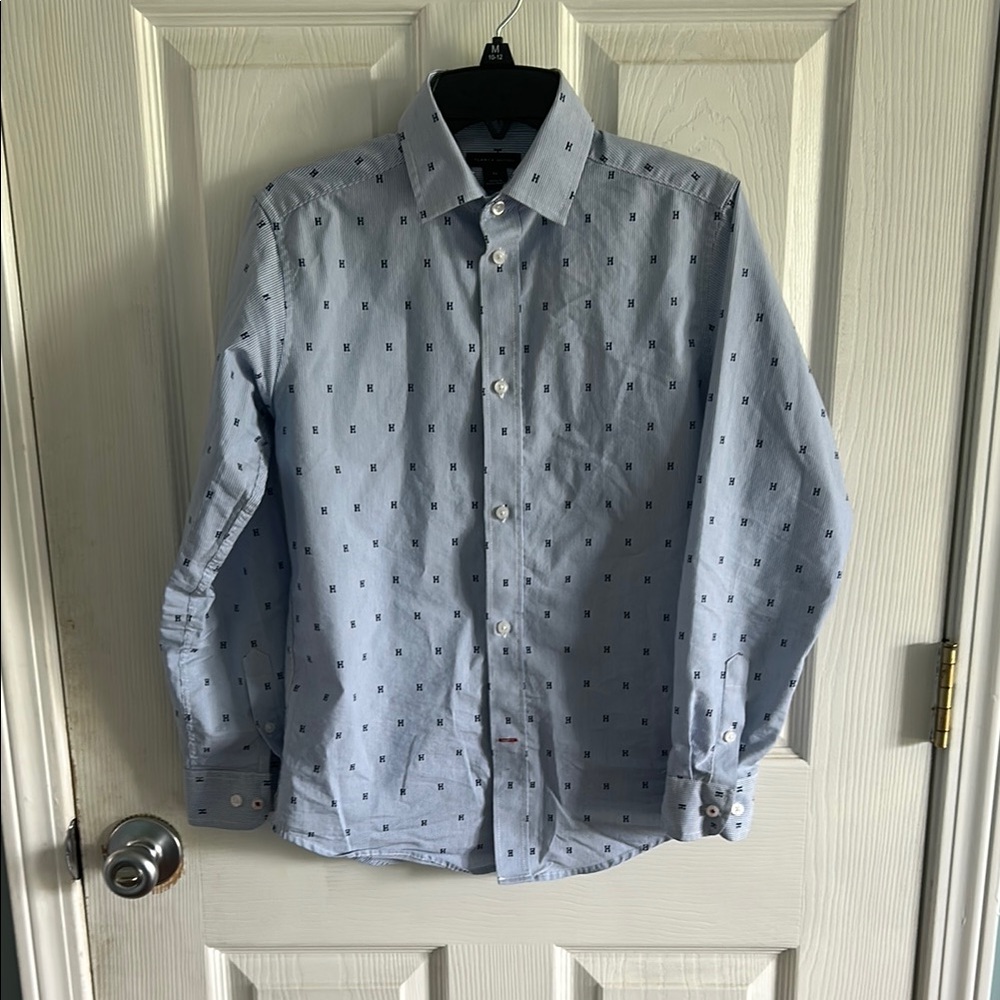 Tommy Hilfiger Blue Button Down Shirt with Floral Print